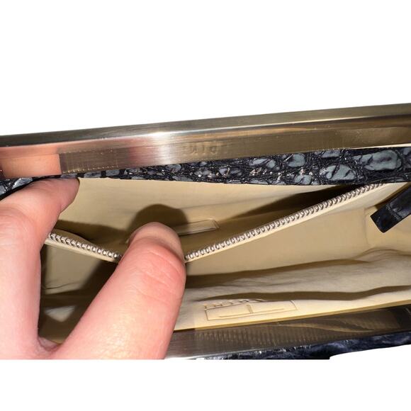 Purse / Tardini / Alligator Leather / Clutch / Shoulder Bag / Black / Authentic - Picture 10 of 12